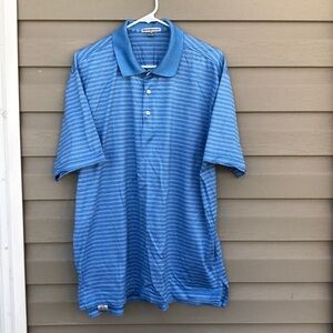 Peter Millar men’s blue striped polo shirt